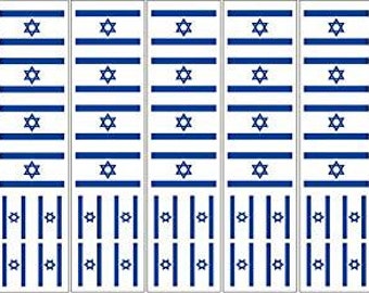 40 verwisselbare Stickers: Israëlische vlag, Israël partij gunsten, Decals