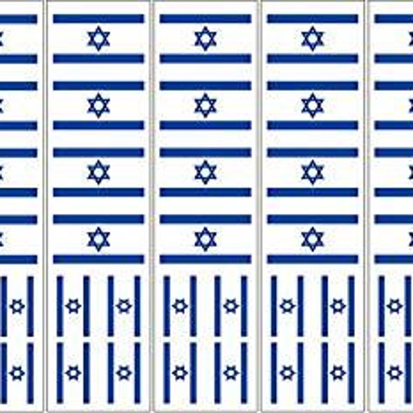 40 Removable Stickers: Israeli Flag, Israel Party Favors, Decals