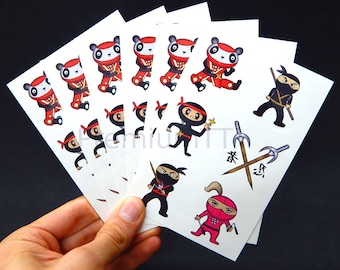 Premium Ninja Tattoos, Karate Party Favors, Temporary Tattoo