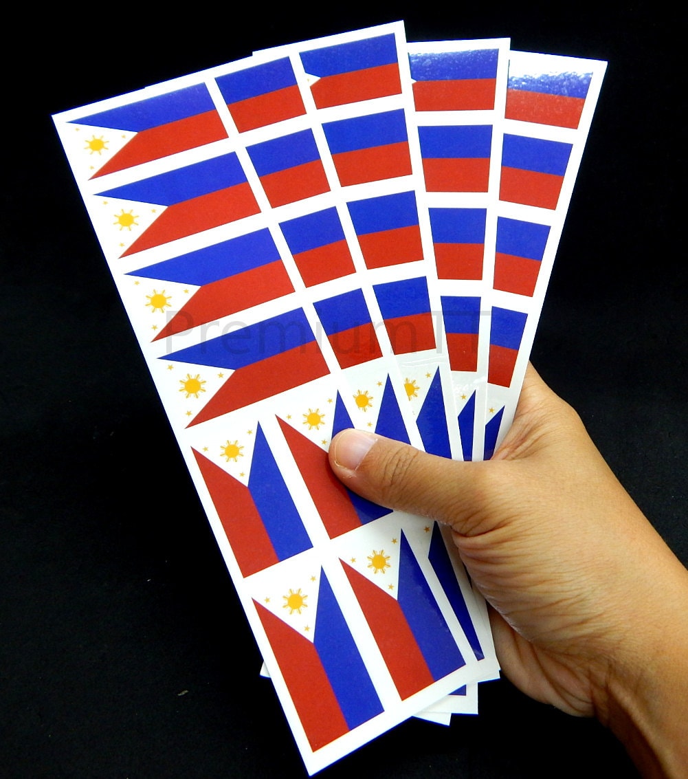 40 Removable Stickers Philippines Flag Philippine Party Etsy