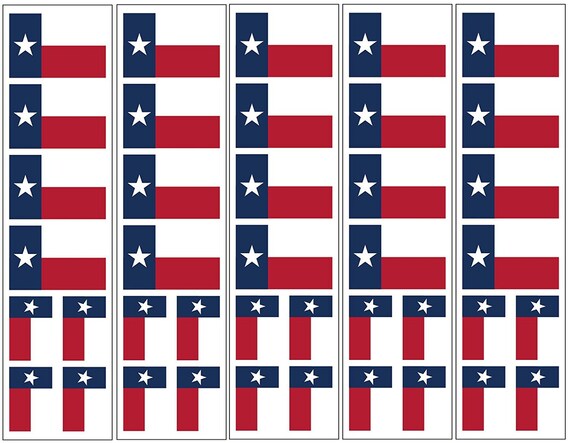 40 Removable Stickers: Texas State Flag Texan Party Favors | Etsy