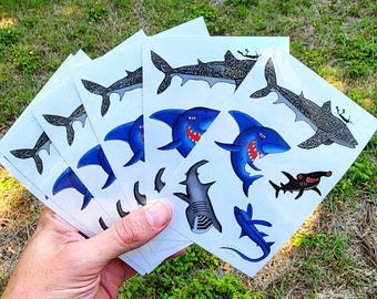 Shark Temporary Tattoos: Colorful Designs, Party Favors (36 Tattoos)