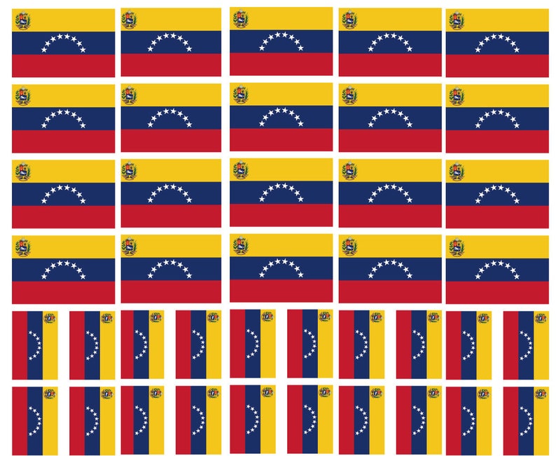 40 Removable Stickers: Venezuela Flag, Party Favors, Decals image 1
