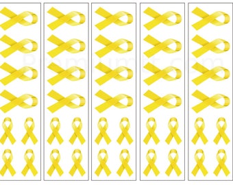 40 Yellow / Gold Ribbon Temporary Tattoos: Cancer Awareness Tattoo