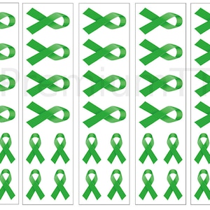 40 Green Ribbon Temporary Tattoos: Cancer Awareness Tattoo