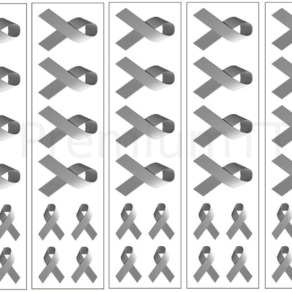 40 tatouages temporaires de ruban gris : tatouage de prise de conscience de Cancer du cerveau
