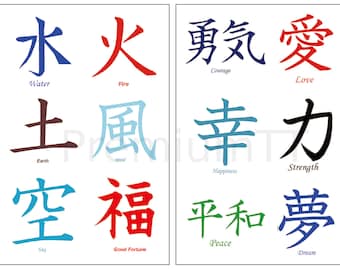 Premium Kanji Tattoos: Japanese, Chinese, Asian Characters