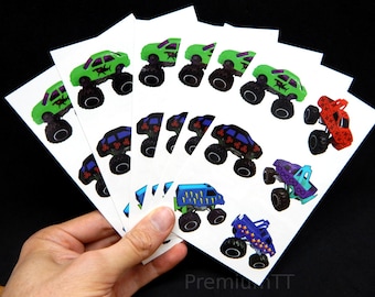 Premium Monster Truck Temporary Tattoos, Party Favors