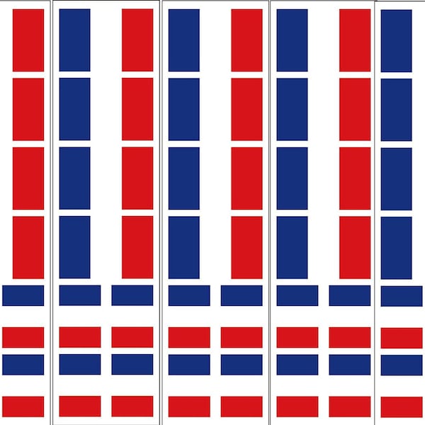 40 Removable Stickers: French Flag, France Party Favors, Decals