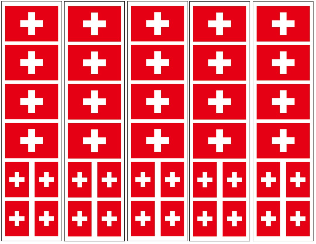 40 Removable Stickers: Swiss Flag, Switzerland Party Favors, Decals - Etsy