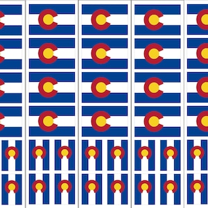 40 Removable Stickers: Colorado Flag, Party Favors, Decals