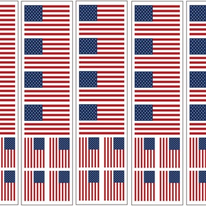 40 Removable Stickers: United States Of America Flag, American Patriotic Party Favors, Decals