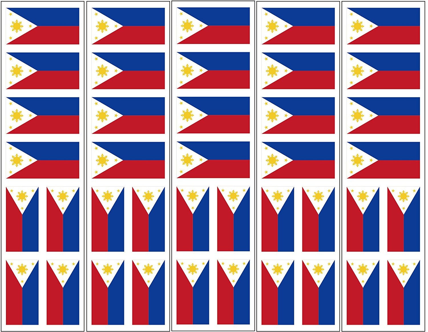 40 Removable Stickers Philippines Flag Philippine Party Etsy