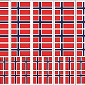40 Removable Stickers: Norway Flag, Norwegian Party Favors, Decals