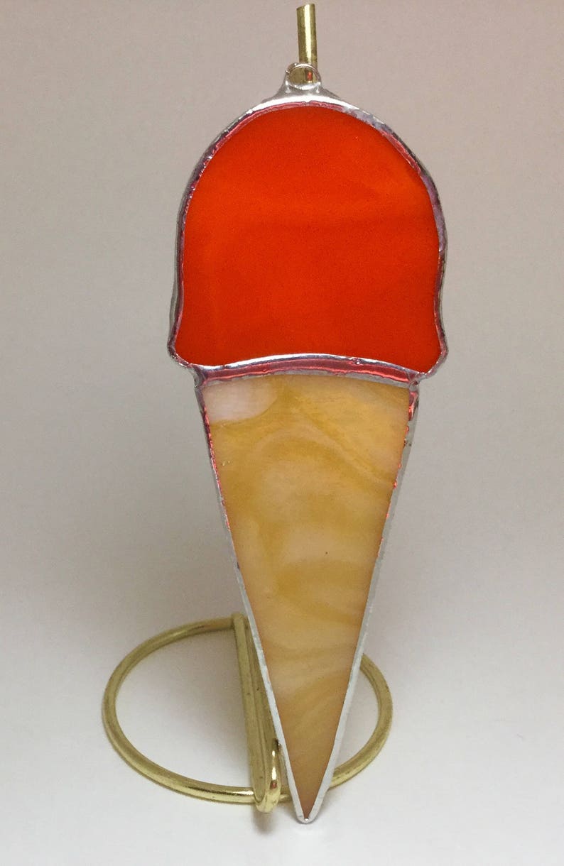Stained Glass Ice Cream Cone Suncatcher By Sparkle Stained Etsy