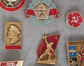Soviet Vintage Enamel Pins Vintage Badges Lenin Samovar Hammer and Sickle Metal Badges Soviet Vintage 1970-80 39 s