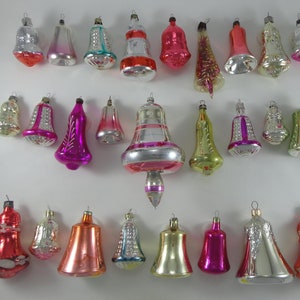 Glass Bells in Vintage Style. Glassblowing Bell, Large and Small Bells with Amalgam. Unusual Colorful Bells. Christmas Ornaments. #125