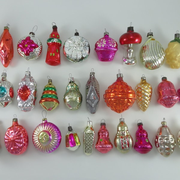 Glass Ornaments. Vintage Christmas Tree Decoration. Sunshine. Star. Basket with Flowers. Lighthouse. Crystal. Bell