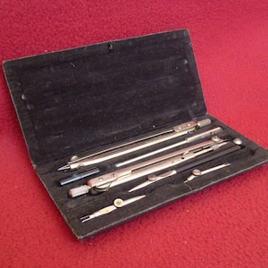 The Tools Drawings Vintage. Stationery. Design Tools Moscow Set. Box Mini. Instrument Drawings Case Box 1960&#39;s