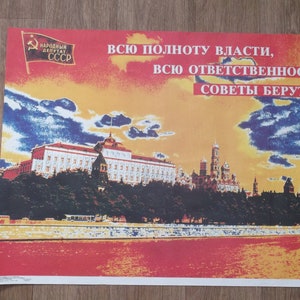 Afiche original soviético para diputado de la URSS. Propaganda soviética. Afiche antiguo con eslogan. Partido Comunista