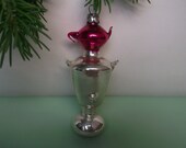Holiday Christmas Decoration. Russian Samovar. Vintage Christmas Tree Glass Ornament