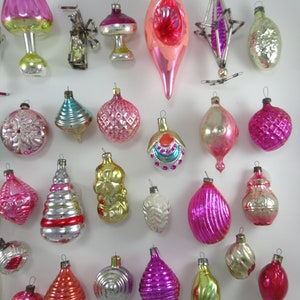 Glass Vintage Christmas Ornaments. Various Motley Christmas Tree ...