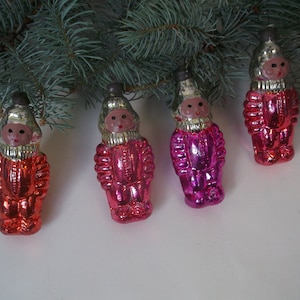 Apollo Space Crew Mission. Set of Colorful Astronauts. Vintage Christmas Tree Glass Ornaments from &#39;70