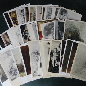Ensemble de cartes postales vintage. Art. École européenne. Portrait. Gravure. Impressionnisme. Paysage. Art pictural