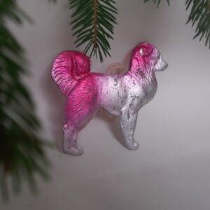 Husky Dog. Cardboard Decor. Vintage Christmas Tree Ornament