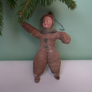 Antique Papier Mache Christmas Ornament. Unique Rare Xmas Ornament