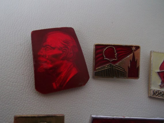 Vintage Soviet Propaganda Pins. Enameled Badges. … - image 5