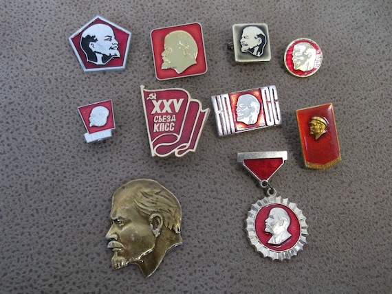Order Of Lenin Medal Original USSR Soviet Lenin Communist Labor Award Pin Badge - Metal Alloy & Enamel (1990) Soviet Flag Pin - Foto 2