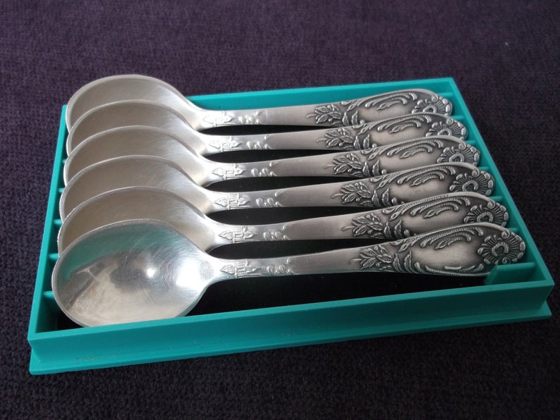 Old Vintage Coffee Spoons in Box. Set of 6 Spoons Etsy