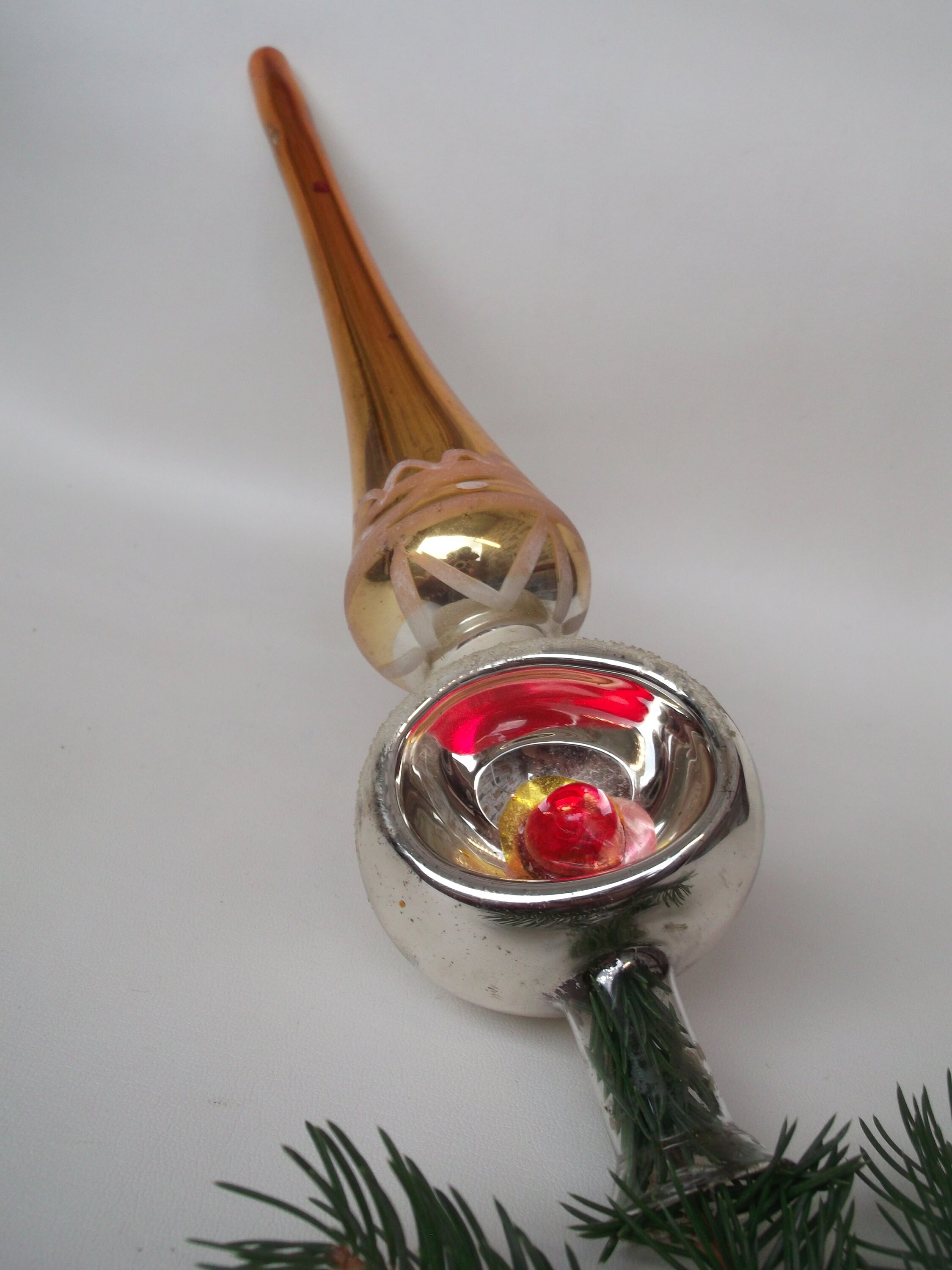 Adorable Chic Xmas Spire. Vintage Christmas Tree Glass Etsy