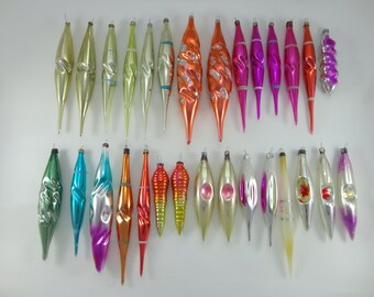 Glass Icicles. Colored Icicles. Mix Icicles. Vintaeg Christmas Tree Decoration