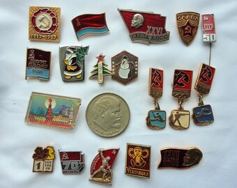 Soviet Union Pin Badge Vintage USSR Enamel Retro Collectible Gift Idea