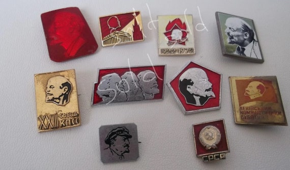Vintage Soviet Propaganda Pins. Enameled Badges. … - image 2