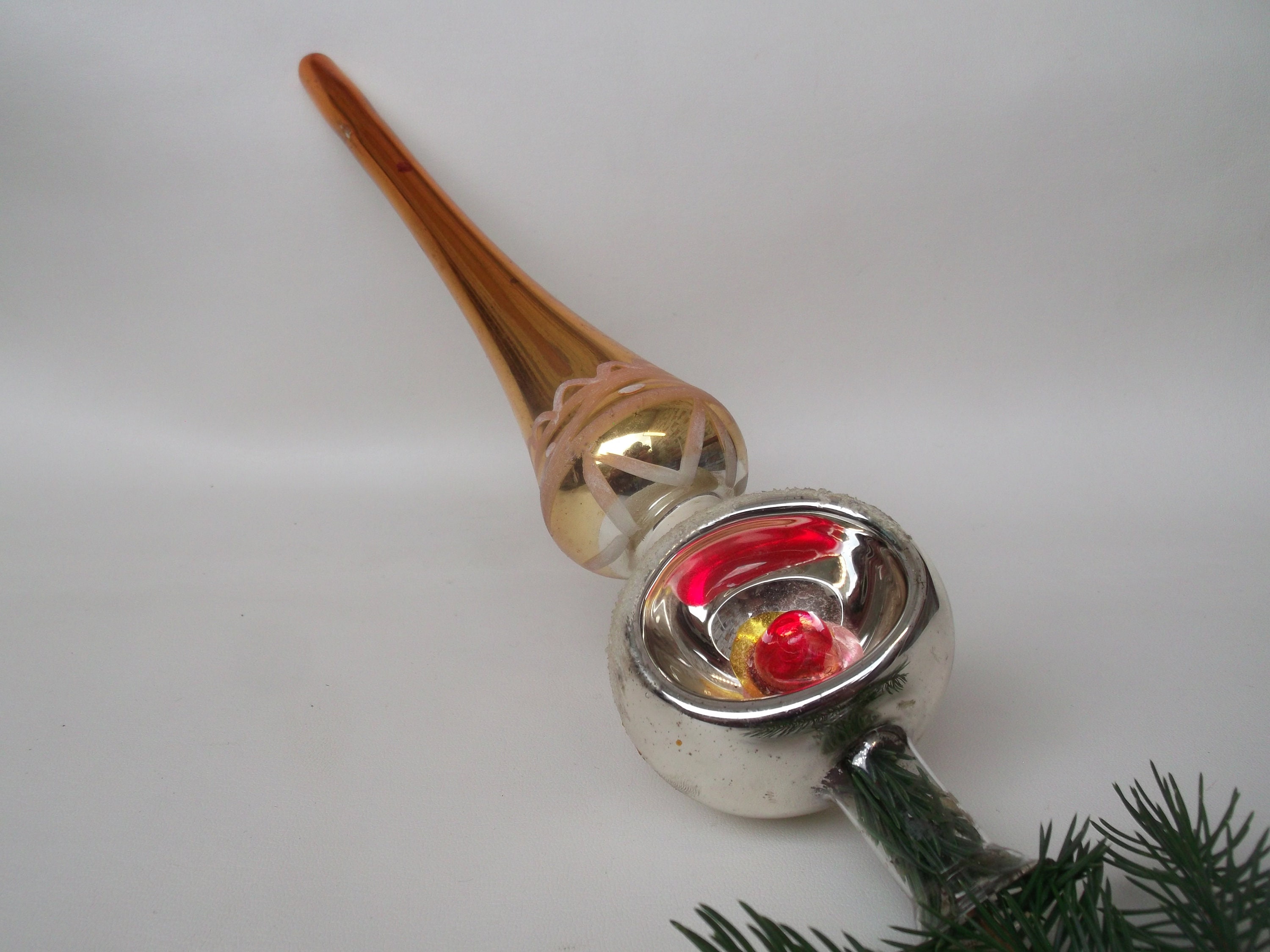 Adorable Chic Xmas Spire. Vintage Christmas Tree Glass Etsy