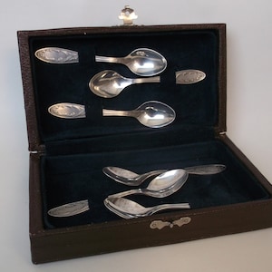 Vintage Kaffeelöffel im Karton. Set für 6 Personen