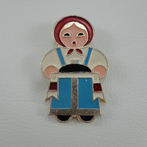 With Bread and Salt. Vintage Enameled Pin