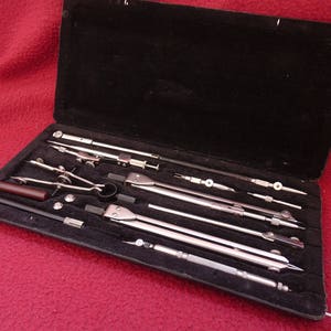 Tools Drawings. Vintage. Stationery. Moscow Black Set. Design Tools. Case Box from the 1960s