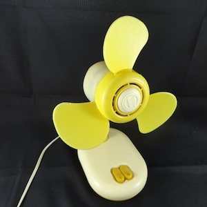 Vintage Electric Fan. 220V. Yellow. Mini Fan. Table Fan. Compact Fan