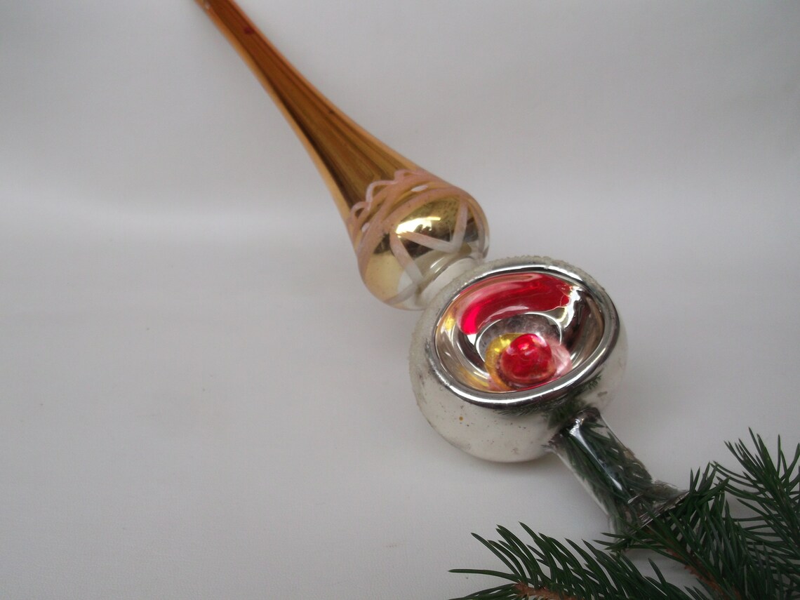 Adorable Chic Xmas Spire. Vintage Christmas Tree Glass Etsy