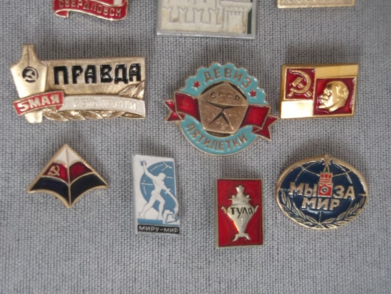 Soviet Vintage Enamel Badges / Russian Badges / E… - image 6