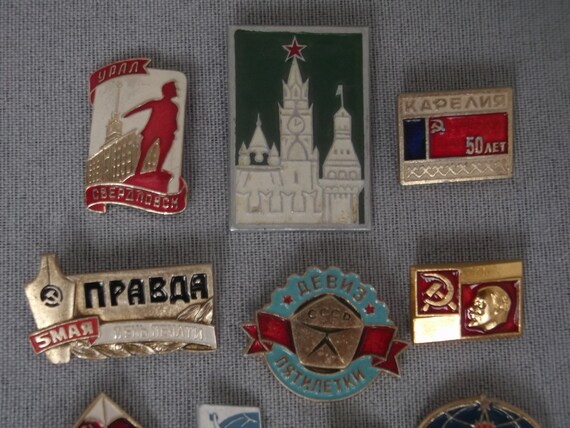 Soviet Vintage Enamel Badges / Russian Badges / E… - image 5