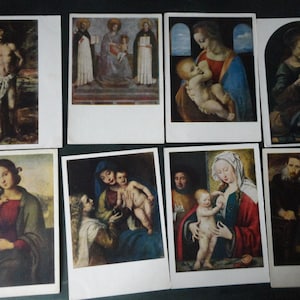Conjunto de cartões postais vintage. Arte. Escola Europeia. Arte pictórica. Retrato. Gravura