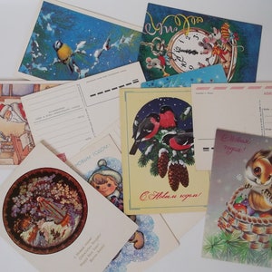 1980 Set di cartoline vintage di auguri di Natale