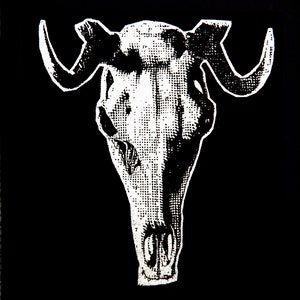 DEER SKULL zeefdruk patch zwart/wit katoen