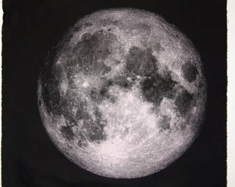 VOLLE MAAN Rugpatch Zeefdruk