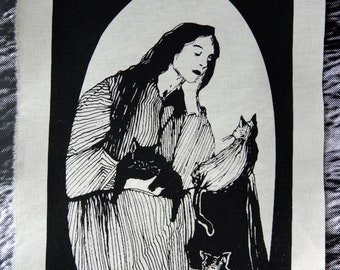 ELIZABETH SIDDAL Portret Zeefdruk Patch op Katoen